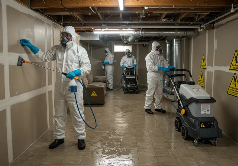 Basement Moisture Removal and Structural Drying process in Salem, OH